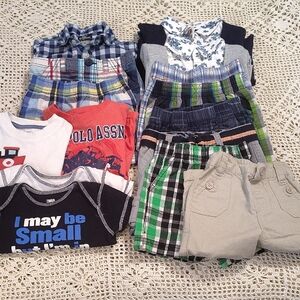 Bundle Lot Of 15 Boys 12 To 2T Sizes Shorts Tops BK1